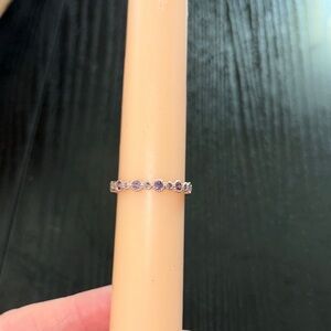 Stackable Purple gemstone ring on Rhodium